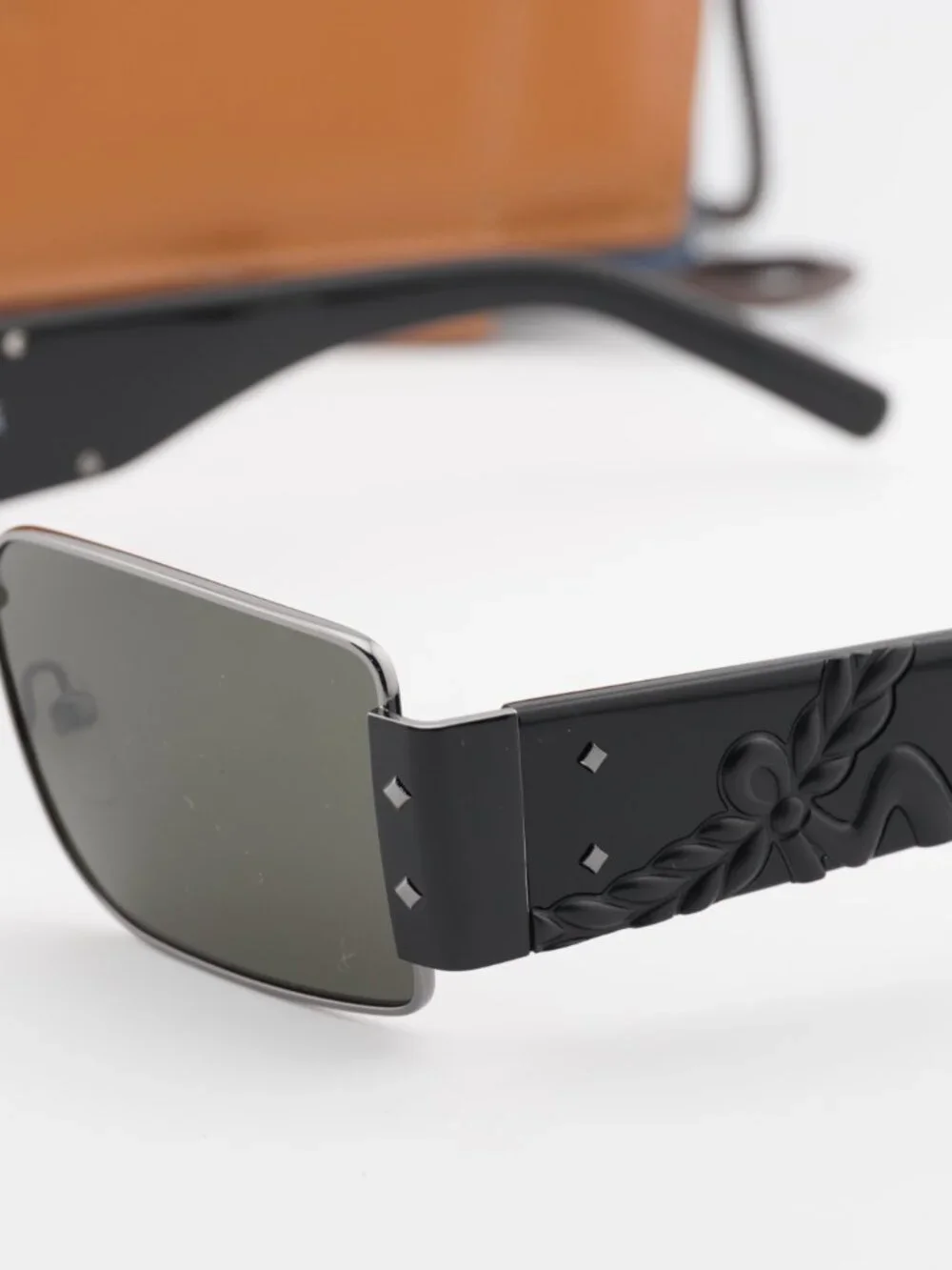 MCM MW0012 12A Rectangle Sunglasses – Dark Ruthenium / Dark Grey